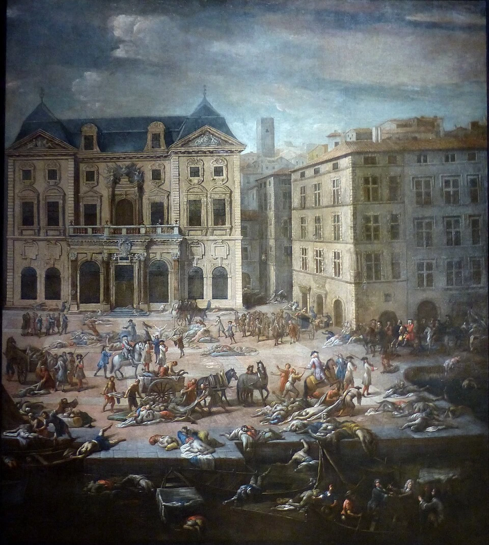 Veduta del Municipio durante la peste del 1720 a Marsiglia - Musée des Beaux, Arts de Marseille